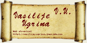 Vasilije Ugrina vizit kartica